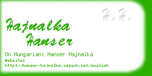 hajnalka hanser business card